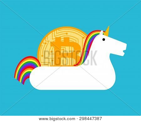 Bitcoin In Lifebuoy. Cryptocurrency Afloat. Business Concept In Crypto Exchange