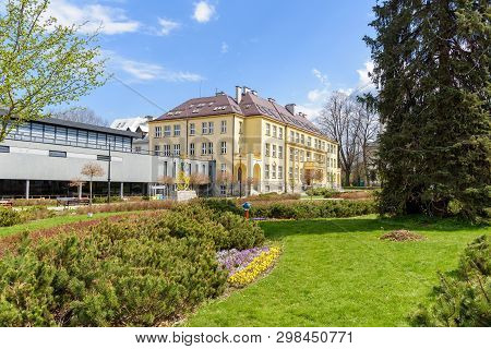 View Of Hoff Square In Wisla In Beskid Mountains, Southern Poland