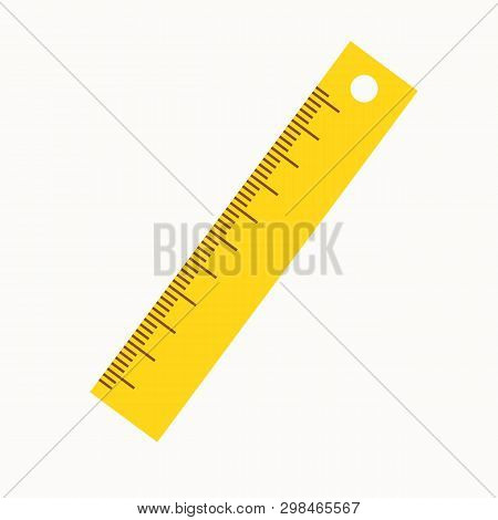 Colorfu Ruler Isolated Illustration. Vector Yellow Education Tool