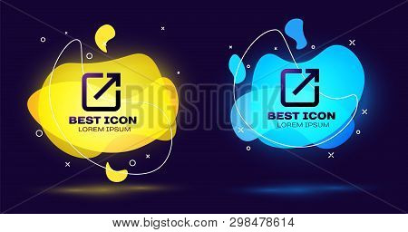 Black Open In New Window Icon Isolated On Blue Background. Open Another Tab Button Sign. Browser Fra