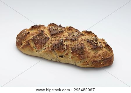 French Traditional Bread, Images Made In The Studio On A White Background