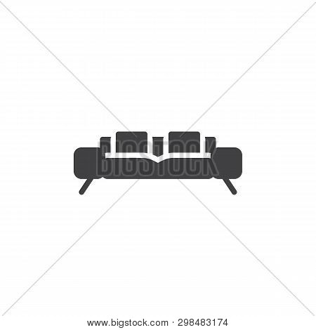 Folding Sofa Bed Vector Icon. Filled Flat Sign For Mobile Concept And Web Design. Lounge Armchair Fu