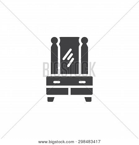 Mirror Furniture Vector Icon. Commode With Mirror Filled Flat Sign For Mobile Concept And Web Design