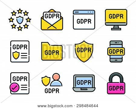 Gdpr General Data Protection Regulation Vector Set, Omission Icon