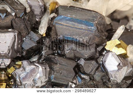 Combination Of Quartz Magnetite And Pyrite Crystal