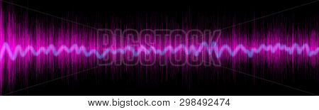 Violet Sound Equalizer Wafe Concept On Black Backround