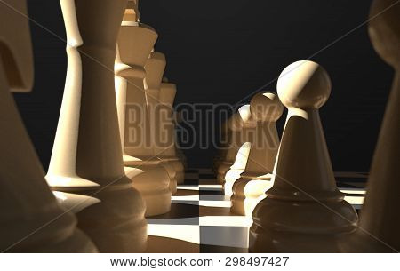 Chess Board Game Concept Of Business Ideas And Competition, Strategy Ideas Concept White Figures On 