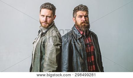 Masculinity And Brutality. Feel Confident In Brutal Leather Clothes. Brutal Men Wear Leather Jackets