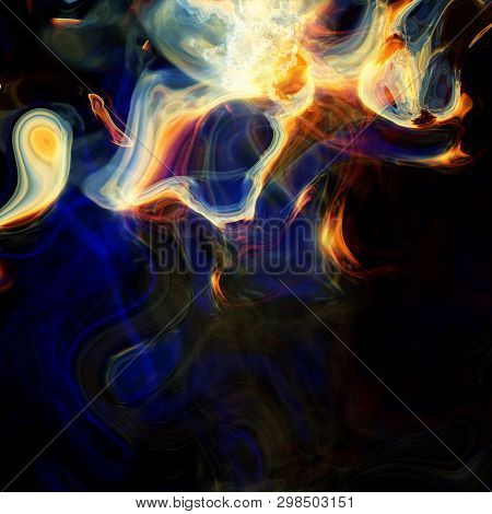 Detailed Rendiring Of Flame Fractal For Art, Illustration And Design