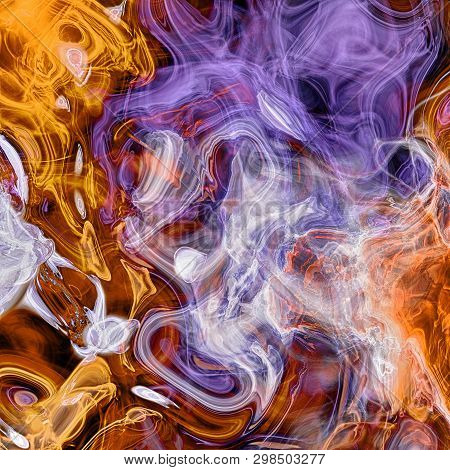 Detailed Rendiring Of Flame Fractal For Art, Illustration And Design