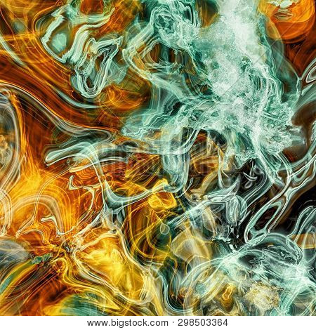 Detailed Rendiring Of Flame Fractal For Art, Illustration And Design