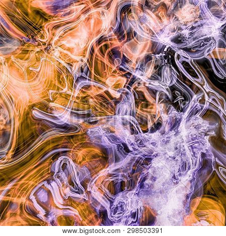Detailed Rendiring Of Flame Fractal For Art, Illustration And Design