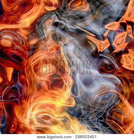 Detailed Rendiring Of Flame Fractal For Art, Illustration And Design
