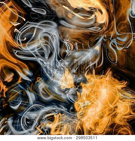 Detailed Rendiring Of Flame Fractal For Art, Illustration And Design