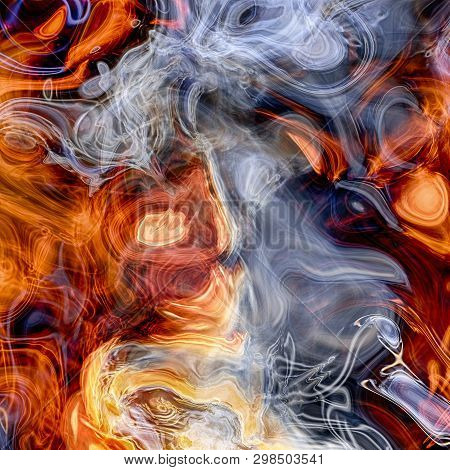 Detailed Rendiring Of Flame Fractal For Art, Illustration And Design