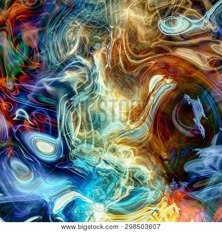 Detailed Rendiring Of Flame Fractal For Art, Illustration And Design