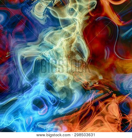 Detailed Rendiring Of Flame Fractal For Art, Illustration And Design