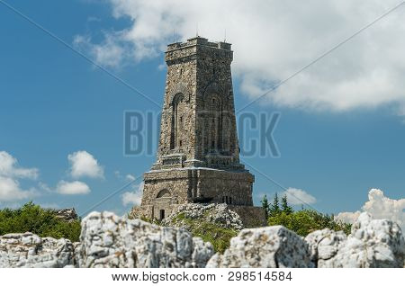 Monument To Freedom Shipka - Shipka, Gabrovo, Bulgaria. The Shipka Memorial Is Situated On The Peak 