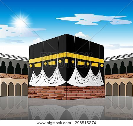 Kaaba Mecca Saudi Arabia Isolated On White Background