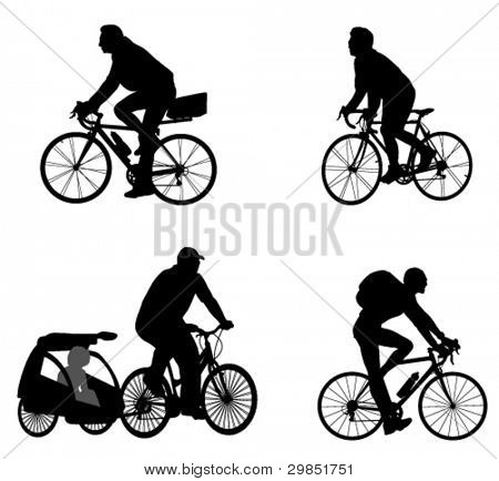 cyklister silhuetter