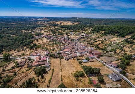 Aerial View Of Small Village Of Moveros