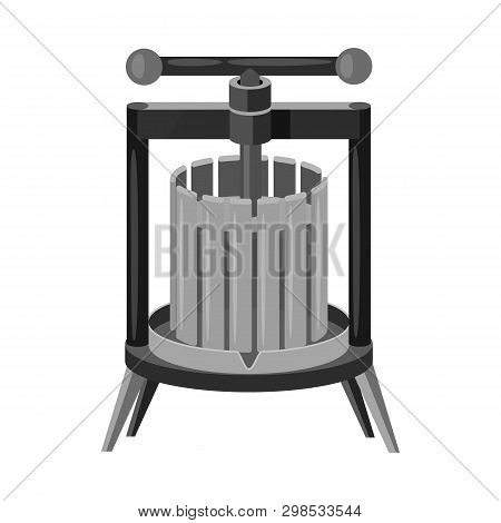 Isolated Object Of Wine And Press Sign. Set Of Wine And Making Vector Icon For Stock.