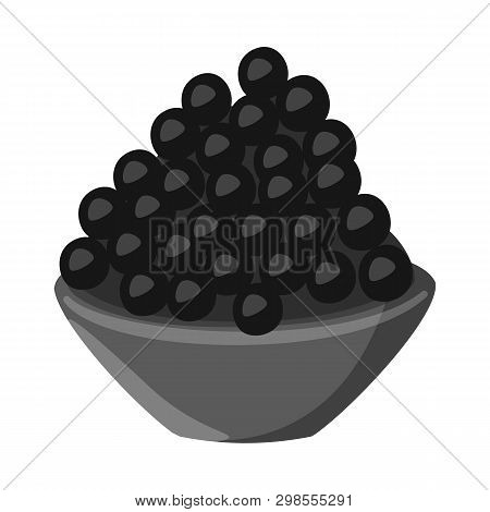 Vector Design Of Caviar  And Black Symbol. Collection Of Caviar  And Fish Stock Vector Illustration.