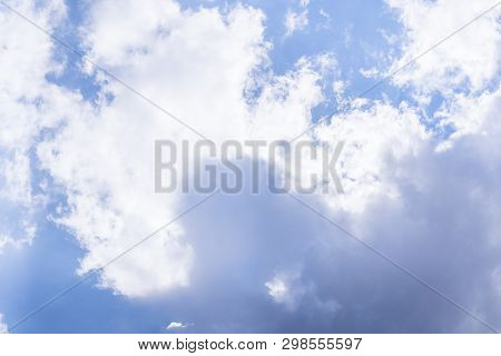 Sky Landscape. Blue Sky Background With White Dramatic Clouds, Dramatic Cloudy Sky Scene. Sky Landsc