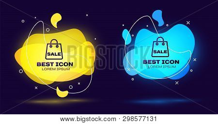 Black Shoping Bag With An Inscription Sale Icon Isolated. Handbag Sign. Woman Bag Icon. Female Handb