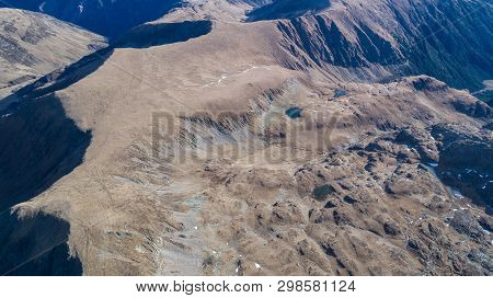 Geamanu De Jos Lake, Geamanu De Sus Lake And Mioarelor Lake  In Fagaras Mountains, Romania