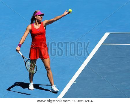 เมลเบิร์น - 17 มกราคม: Maria Kirilenko ของรัสเซียในเธอชนะรอบแรกมากกว่า Jamila Gajdosova ของ Au