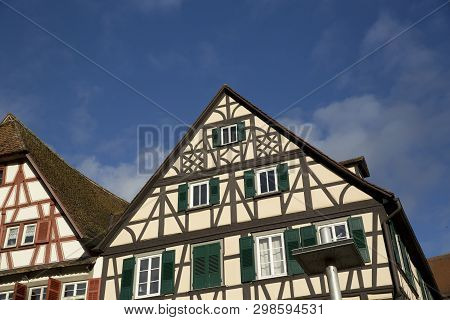 Old Medieval Houses, Schwabisch Hall, Baden-wurttemberg, Germany - December 2013