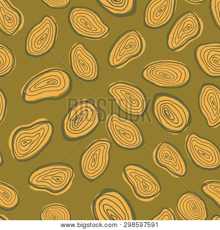 Wood Tree Rings Seamless Pattern Background. Perfect For Nursery Woodland And Home Decor.