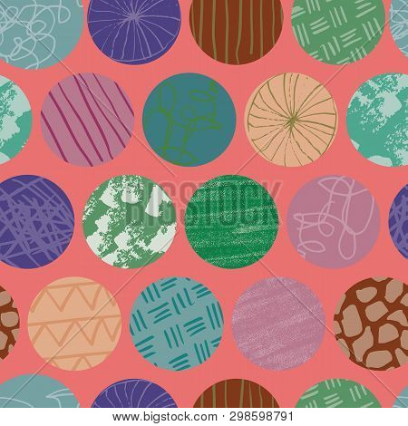 Doodle Circle Seamless Abstract Repeat Pattern. Great For Textile Design Or Surface Pattern Design.