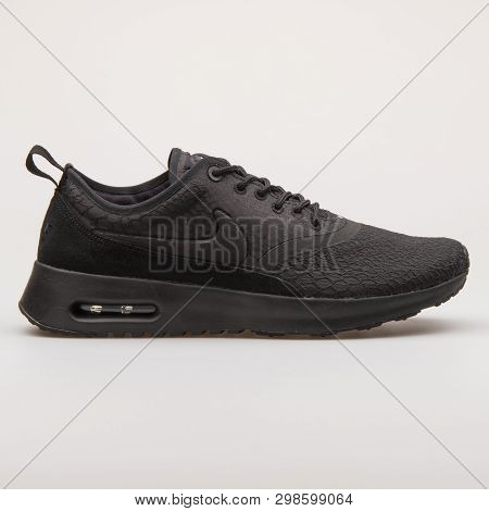 Vienna, Austria - August 23, 2017: Nike Air Max Thea Ultra Se Black Sneaker On White Background.