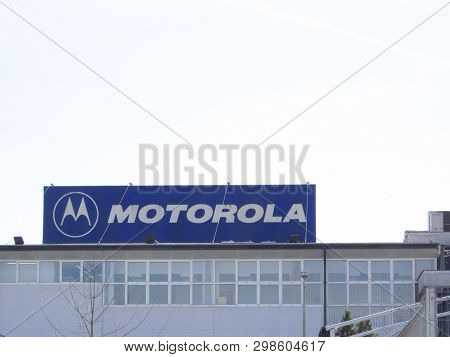 Ljubljana, Slovenia - March 22 2019: Motorola Solutions Sign. Motorola Solutions Serves Public Safet