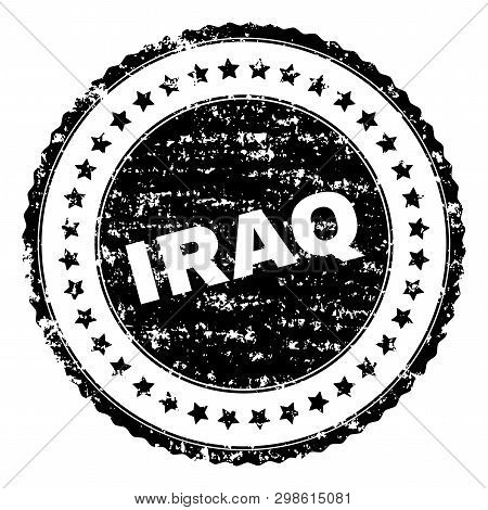 Iraq Seal Watermark With Corroded Texture. Black Vector Rubber Print Of Iraq Caption With Corroded T