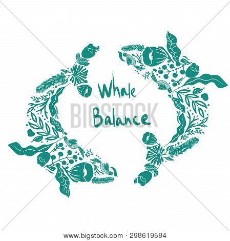 Vaquita Marina Blue Whale Sealife  Vector Illustration