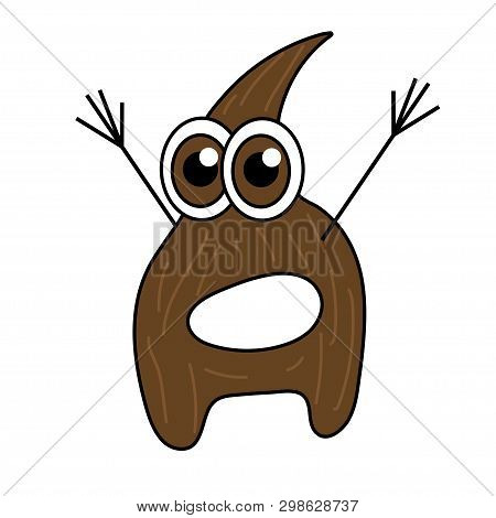 Happy Beard Character. Isolated Stock Cartoon Illustration