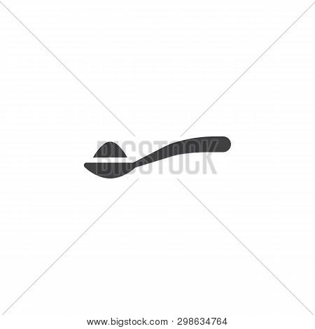 Spoon With Sugar Vector Icon. Filled Flat Sign For Mobile Concept And Web Design. Teaspoon With Suga