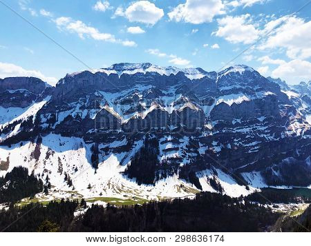 Alpine Peaks Schafberg And Marwees In The Alpstein Mountain Range And In The Appenzellerland Region 