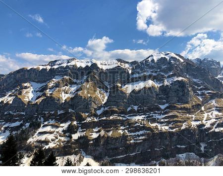 Alpine Peaks Schafberg And Marwees In The Alpstein Mountain Range And In The Appenzellerland Region 
