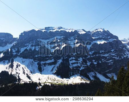 Alpine Peaks Schafberg And Marwees In The Alpstein Mountain Range And In The Appenzellerland Region 