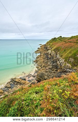 Beach Called The Big Beach Taken From Pointe De La Garde, Saint-cast-le-guildo, France, Brittany