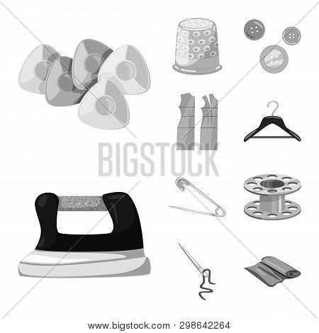 Vector Illustration Of Dressmaking And Textile Logo. Set Of Dressmaking And Handcraft Stock Vector I