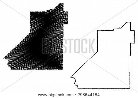 Kings County, California (counties In California, United States Of America,usa, U.s., Us) Map Vector