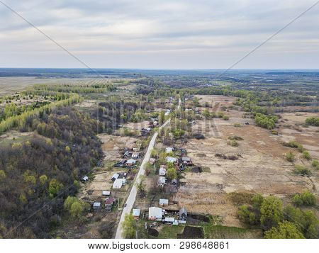 Village Rysli. Morshansky District Of The Tambov Region. Russia. Aerial View