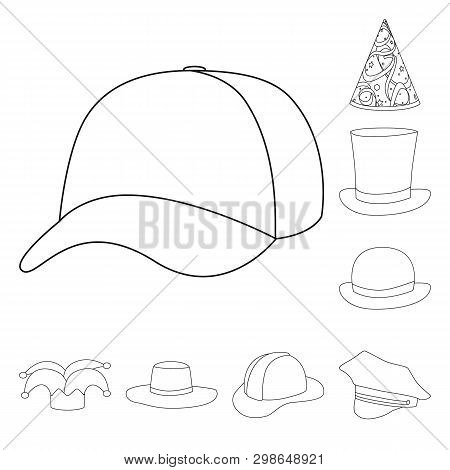 Vector Illustration Of Headgear And Napper Logo. Collection Of Headgear And Helmet Stock Vector Illu