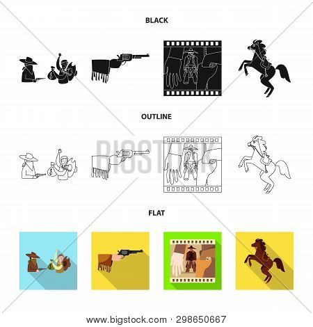 Vector Illustration Of Texas And History Sign. Collection Of Texas And Culture Vector Icon For Stock