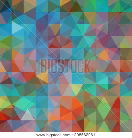 Abstract Mosaic Background. Triangle Geometric Background. Design Elements. Vector Illustration. Blu
